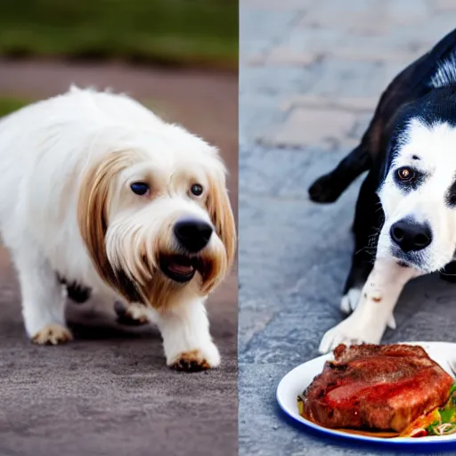 Prompt: dog vs pork chop