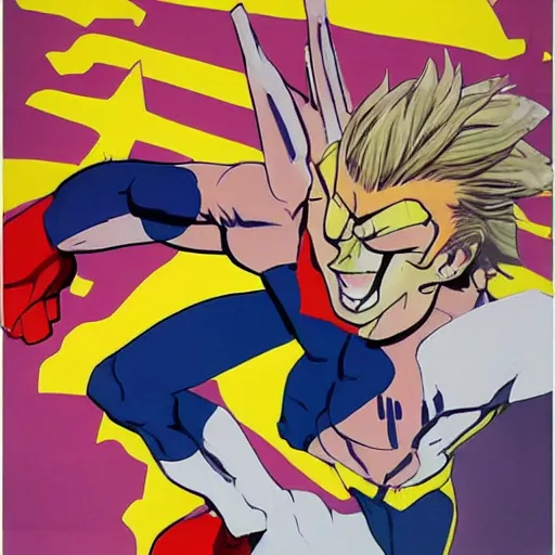 Prompt: all might polish poster school