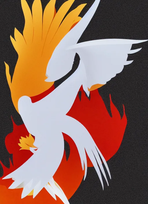 Image similar to white phoenix on salt mountain simple background simplified design geometric graphic design charles jeffrey style