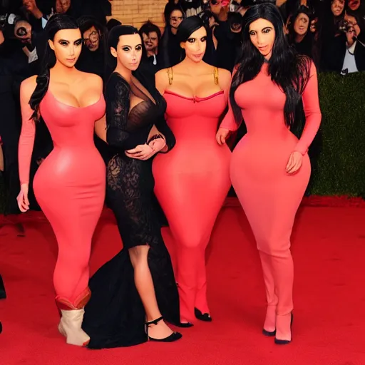 Image similar to Kim kardashian as snow White beside the dwarfs, full body, full shot