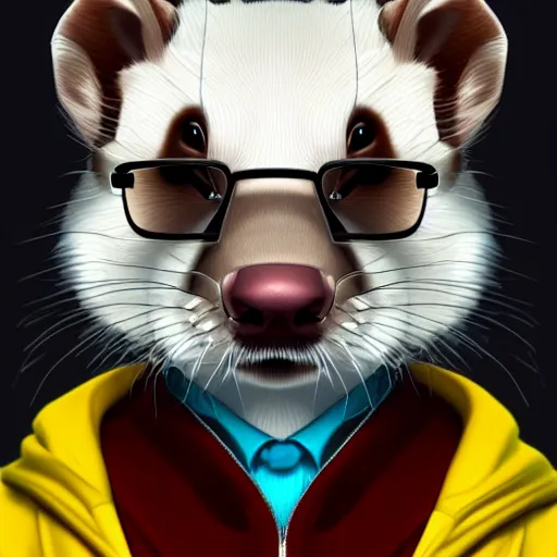 Image similar to a anthropomorphic ferret is walter white, hyperdetailed, artstation, cgsociety, 8 k