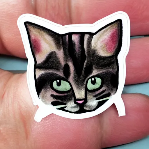 Prompt: cute chubby cat sticker