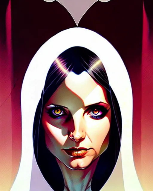 Prompt: artgerm, joshua middleton comic cover art, pretty sarah michelle gellar, pale white skin, asymmetrical black spot covering left eye only