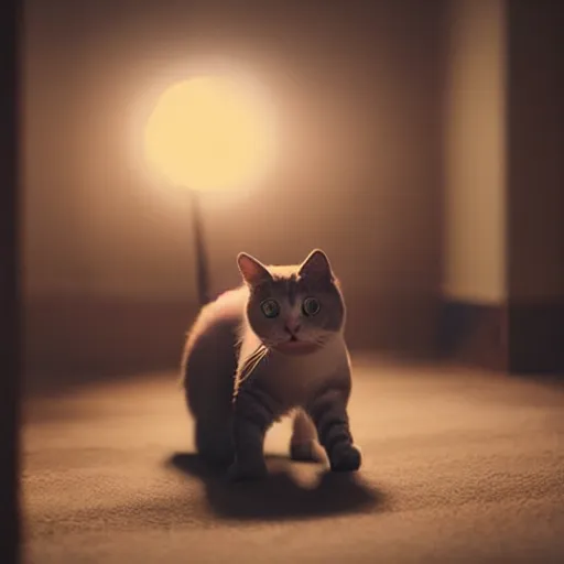 Prompt: cat as a munchkin, cinematic lighting, beautiful composition