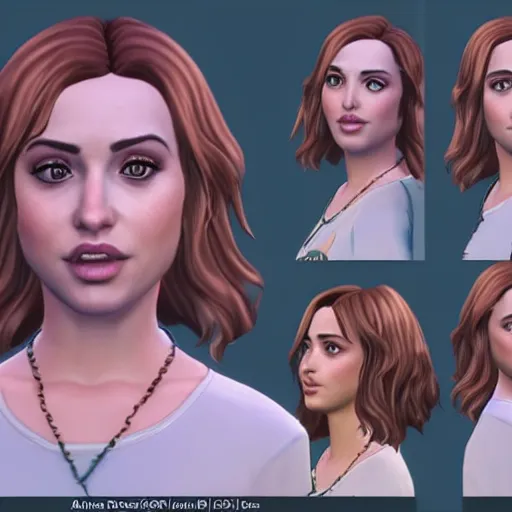 Image similar to ana de armas in sims 4 character editor, UHD