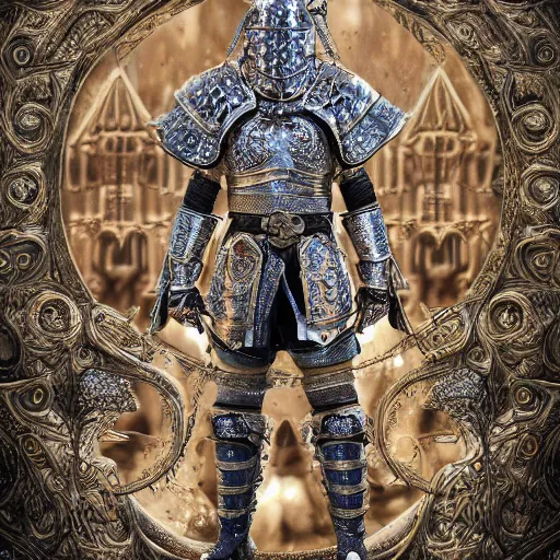Image similar to knights of calendar wearing highly detailed intricate armor, detailed digital artwork, symmetrical, highly detailed, warm background lighting, highly accurate, deep aesthetic, 8 k, highly ornate intricate details, cinematic lighting, rich colors, ray tracing, hyperrealistic, photorealistic, cinematic landscape, trending on artstation,