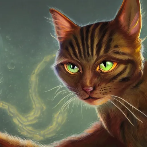 Image similar to The Cat monster d&d art, fantasy, painted, 4k, high detail, sharp focus