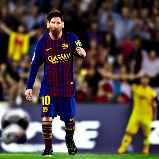 Image similar to lionel messi as the flash explosion of lighting