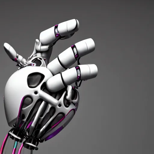 Image similar to a close up shot humanmecha Heart-shaped fingers, two hang, ikea manual, white steel, extreme details, matte, noise, smoke, vertical symmetry, colourful lighting, steel joint, Wires, Mechanisms, unreal engine 5,