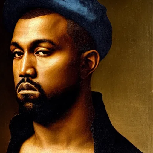 Image similar to A Renaissance portrait painting of Kanye West