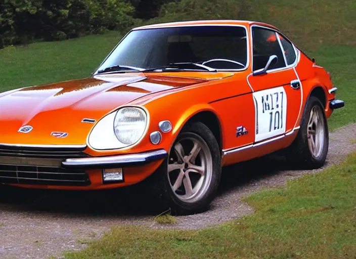 Image similar to a datsun 2 4 0 z in the art style of blake, quentin