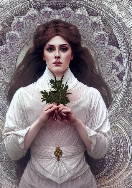 Image similar to adele, intricate, elegant, ethereal highly detailed, digital painting, artstation, concept art, smooth, sharp focus, illustration, art by artgerm and greg rutkowski and alphonse mucha and william - adolphe bouguereau