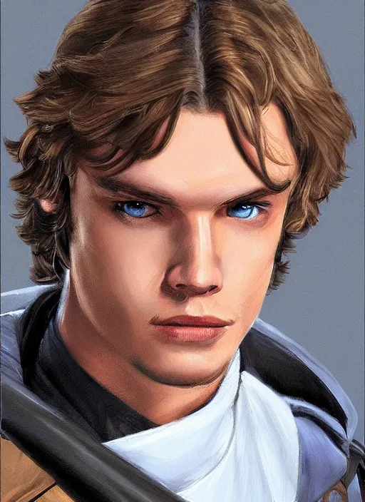 Image similar to anakin solo, from star wars legends, star wars portrait, art by greg rutowski, trending portrait on artstation