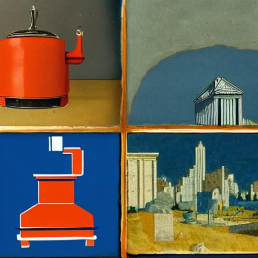 Prompt: this weekend at. xix chancery # pixelart colorful colossal new york pasta kettle, by artemisia gentileschi and yves klein, concept art, movie poster refracting alien life v