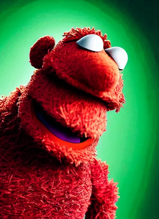 Image similar to studio portrait still of muppet!!!!! ironman from avengers infinity war!!!!!! from avengers infinity war as a muppet muppet as a muppet, 8 k, studio lighting, key light,