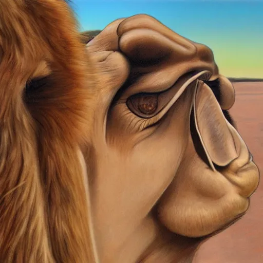 Prompt: camel joe, hyperrealism self portrait