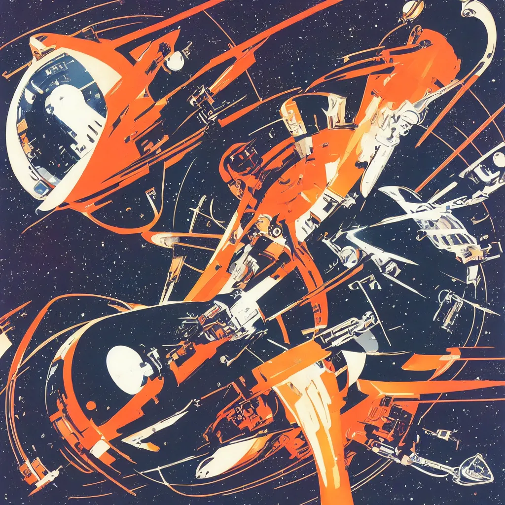 Prompt: emissary space logo by syd mead