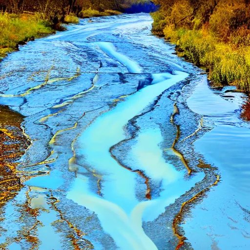 Prompt: last drop of a river evaporating in slow motion, blue sunny sky, saturated colors, hyper detailed photorealistic