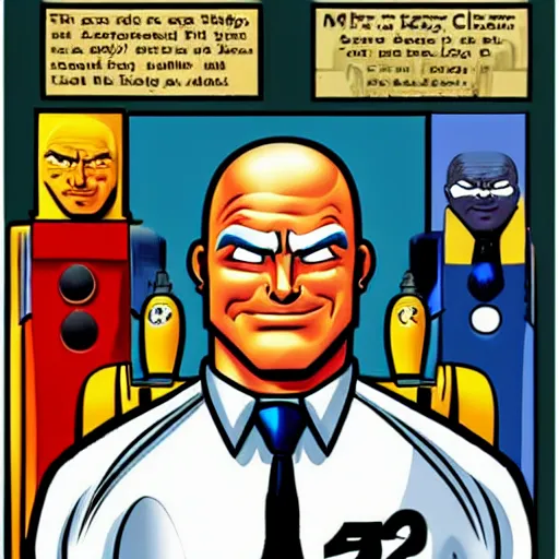 Image similar to Mr. Clean in the style of jack kirby