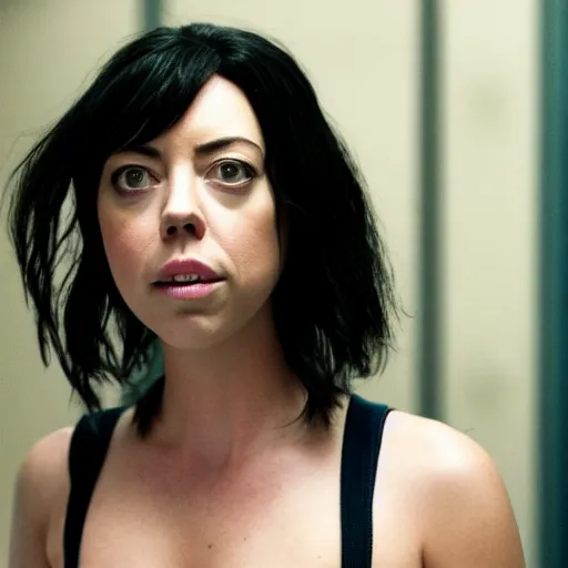 Image similar to aubrey plaza as ghost in the shell