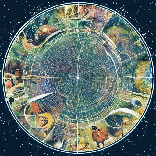 Prompt: intricate map of the meaning of the universe