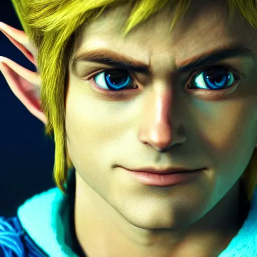 Image similar to stunning award winning hyperrealistic hdr 8 k highly detailed portrait photo of link ( the legend of zelda ) as a real human