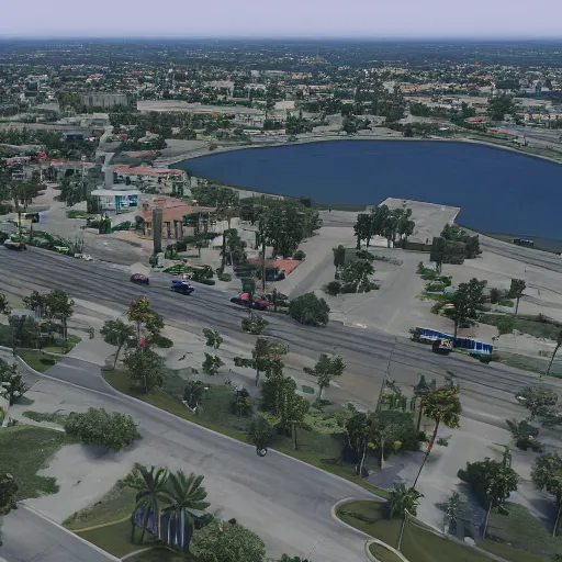 Image similar to pembroke pines florida in gta 5, 8k octane 3D render