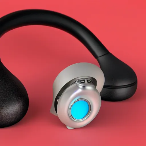 Prompt: in ear headphones, futuristic, techno, cyberpunk, product design, 3 d render ; industrial design ; behance ; le manoosh ; pinterest ; if design award ; reddot design award