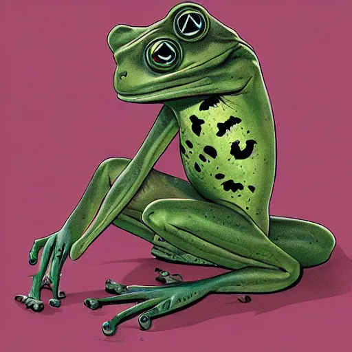 ヘブン&アースの絵画sleep frog - 美術品