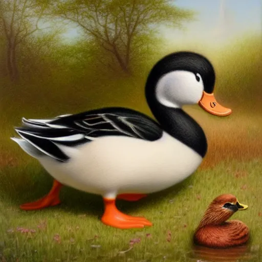 Image similar to a duck on the prowl kevin sloan oil painting