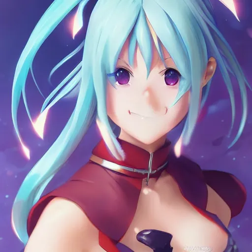 Image similar to beautiful anime art of Aqua from Konosuba by WLOP, rossdraws, Logan Cure, Mingchen Shen, BangkuART, sakimichan, yan gisuka, JeonSeok Lee, zeronis, Chengwei Pan on artstation