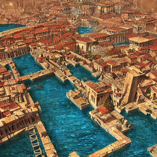 Prompt: The Roman city of Constantinople, by Marc Simonetti