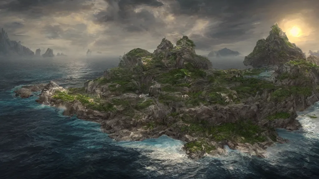 Image similar to the last island on earth, fantasy artwork, very very very beautiful scenery, hd, hdr, ue5, ue6, unreal engine 5, cinematic 4k wallpaper, 8k, ultra detailed, high resolution, artstation, award winning