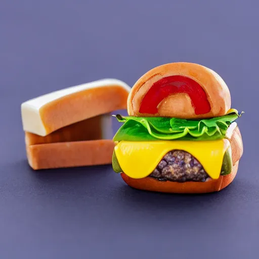 Image similar to cheeseburger gems fine jewelry. 4 k, product lighting, dramatic lighting.