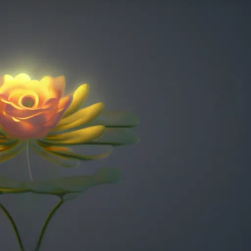 Prompt: Luminescent flower blooming at twilight, cgsociety, r /art, trending on artstation, artstationHD, octane render, highly detailed, cel-shaded, vray, volumetric lighting, unreal engine