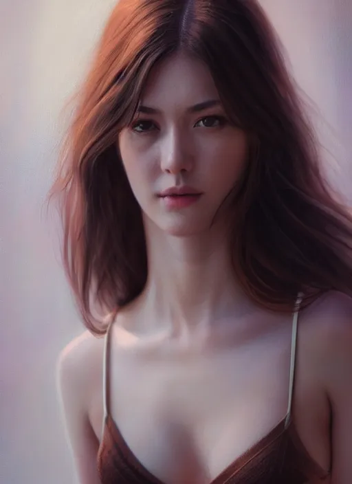 Image similar to high angle photo of a gorgeous young woman in the style of stefan kostic, realistic, 1 / 2 body shot, 8 5 mm art lens, f 1. 2, sharp focus, 8 k high definition, insanely detailed, intricate, elegant, art by stanley lau and artgerm