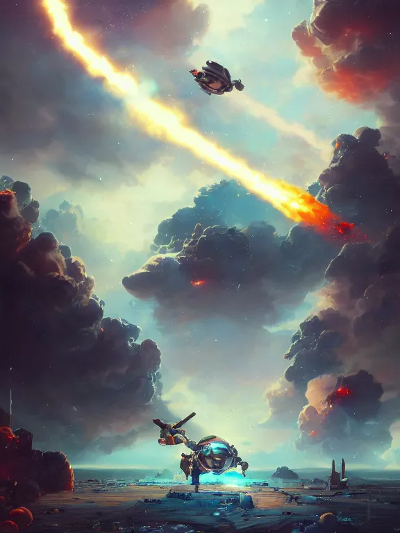 Prompt: photo of 8k ultra realistic rocket launching, asteroids, nasa, clear sky, full of colour, cinematic lighting, battered, trending on artstation, 4k, hyperrealistic, focused, extreme details,unreal engine 5, cinematic, masterpiece, art by Peter Mohrbacher