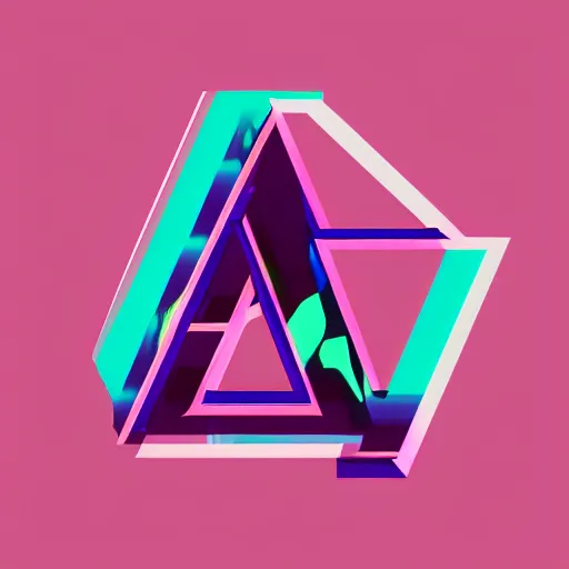 Prompt: abstract logo, vaporwave, letters a and w fusion