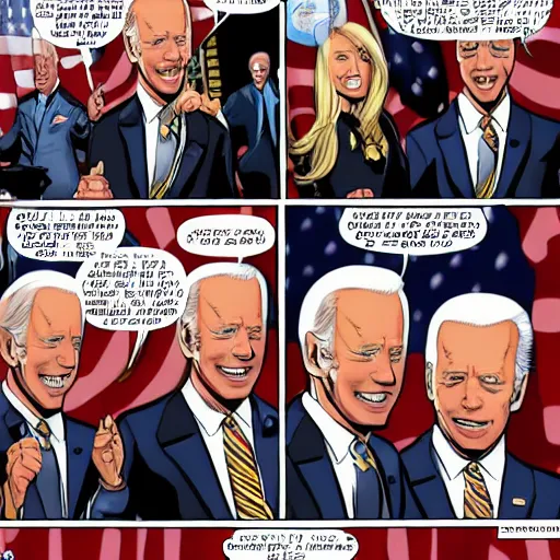 Image similar to Joe Biden in a Marvel Comic Book