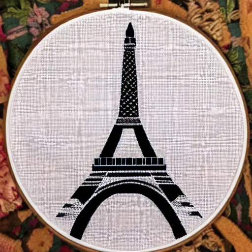 Image similar to eiffel tower embroidery,