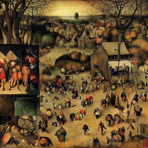 Image similar to a beautiful painting by Grosnez and JUAN PABLO BOLDAN, masterpiece, child's drawing bipedal vintage universal web of galaxy jewels by Pieter Bruegel the Elder, Rendered in Cinema4