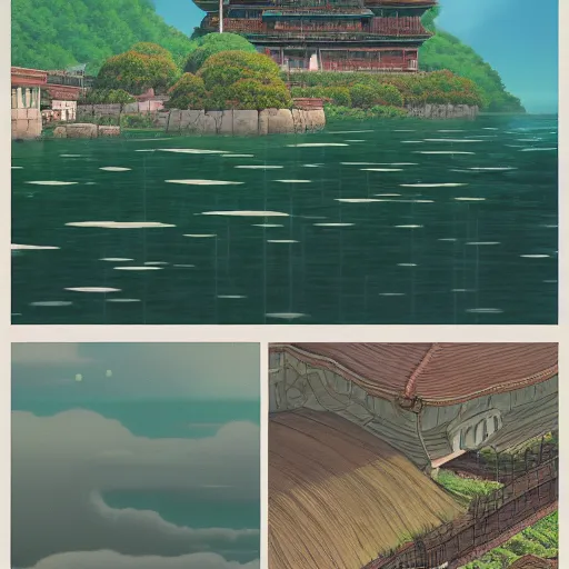 Image similar to A beautiful landscape from Spirited Away (2001)