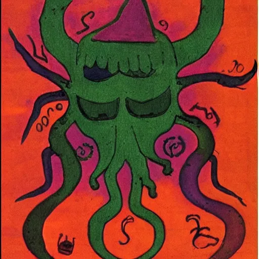 Image similar to cthulhu by paul klee