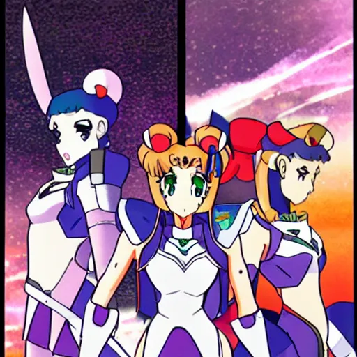 Image similar to mandalorian in sailor moon anime