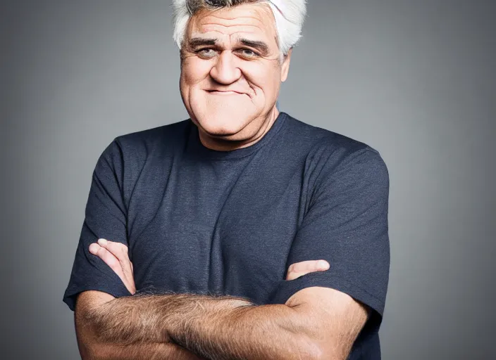 Prompt: photo still of jay leno!!!!!!!! at age 4 6 years old 4 6 years of age!!!!!!!! dirty and homeless, 8 k, 8 5 mm f 1. 8, studio lighting, rim light, right side key light