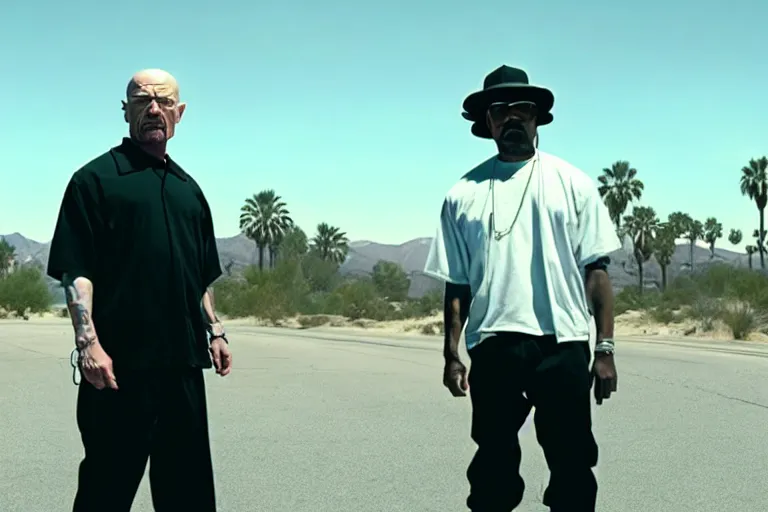 Image similar to film still of walter white as a rapper in straight outta compton movie 2 0 1 5, cinematic, movie frame, rule of thirds, 8 k