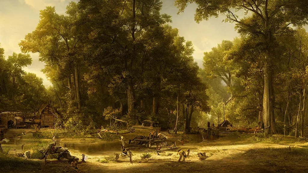 Image similar to many years gone, but wires are buzzed about the same things, digital art, illustration, highly detailed, art by asher brown durand