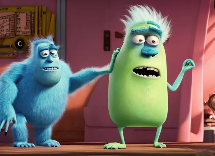 Image similar to film still of james p. sullivan as rick sanchez in the monsters inc movie 4 k,,,,,,,,,,,,,,,,,,,,,,,,,,,,,,,,,,,,,,,,,,,,,,,, rick and morty