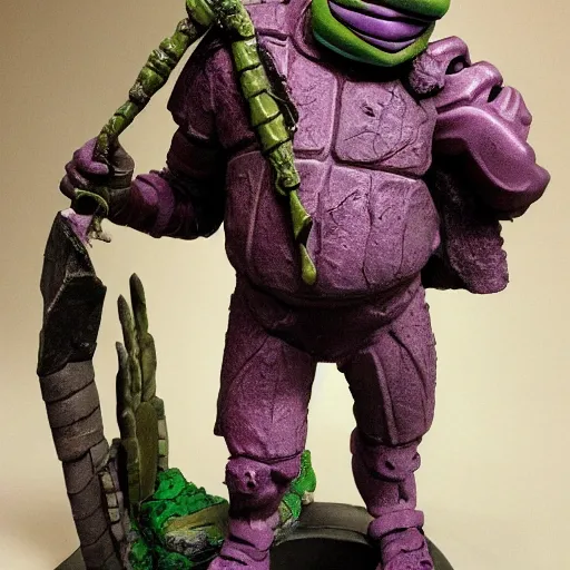 Prompt: donatello from the teenage mutant ninja turtles sculpted by donatello the renaissance artist