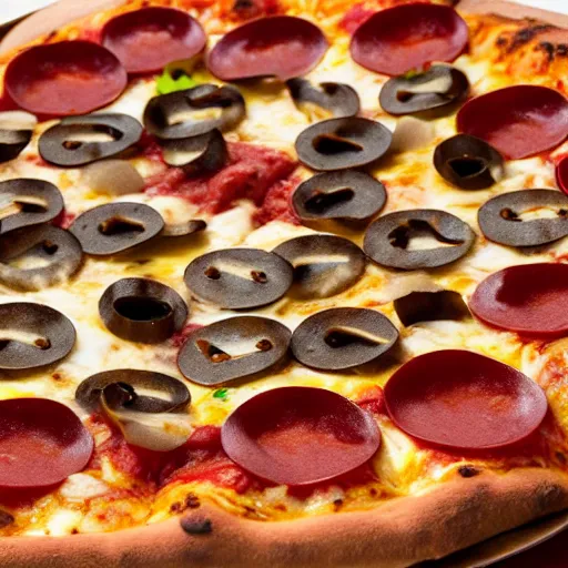 Prompt: pizza, covered in teeth!!!!!!!, 4 k, high definition, realistic, cinematic